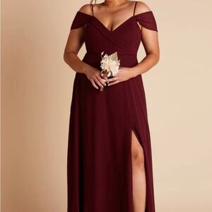 Elegant Burgundy Off-Shoulder Dress